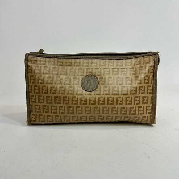 Fendi Handbags - Vintage Fendi S.A.S. 1970’s Zucchino Monogram Toiletry Cosmetic Bag